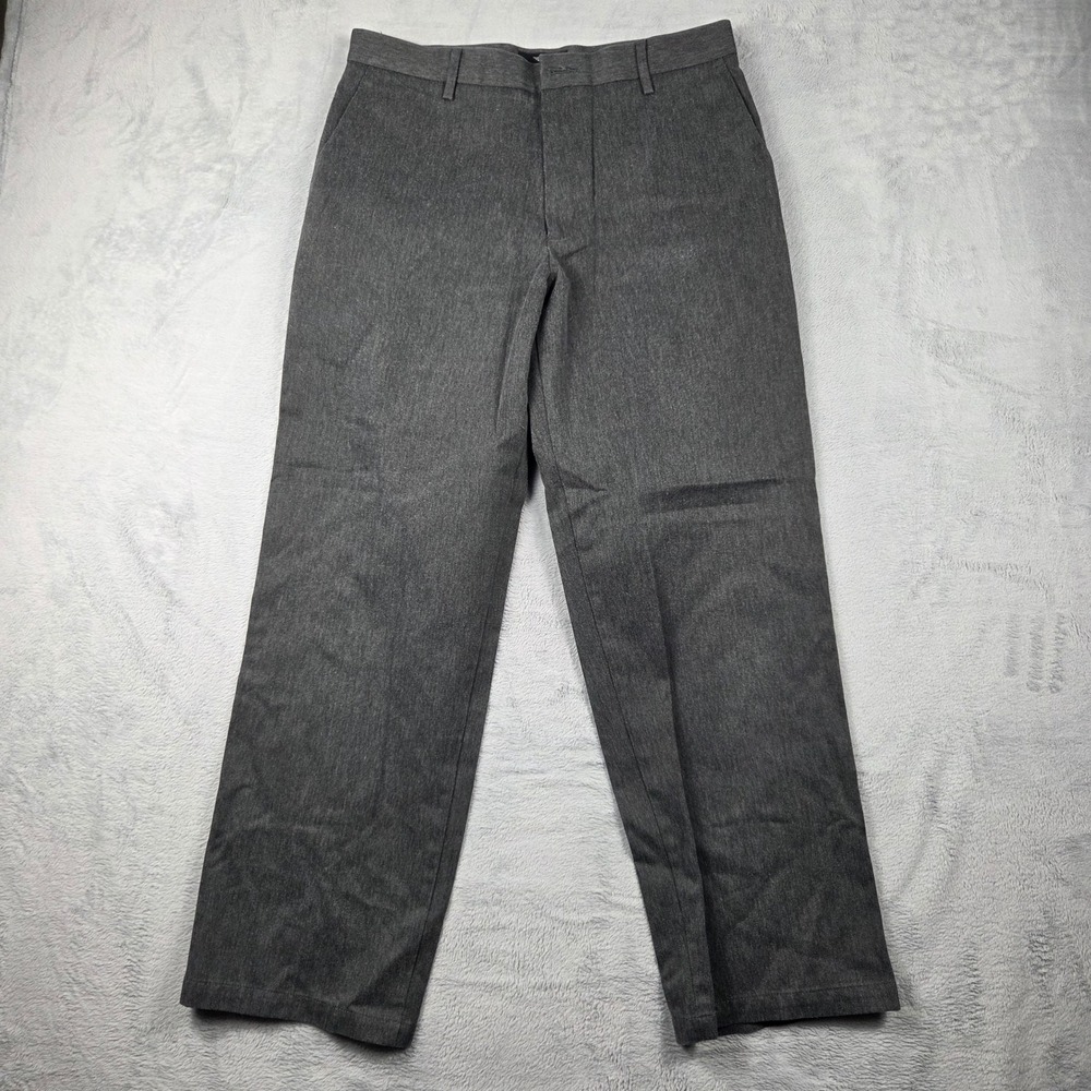 Dockers Signature Khaki Pants Mens 32x30 Gray Excellent Classic Fit Flat Front
